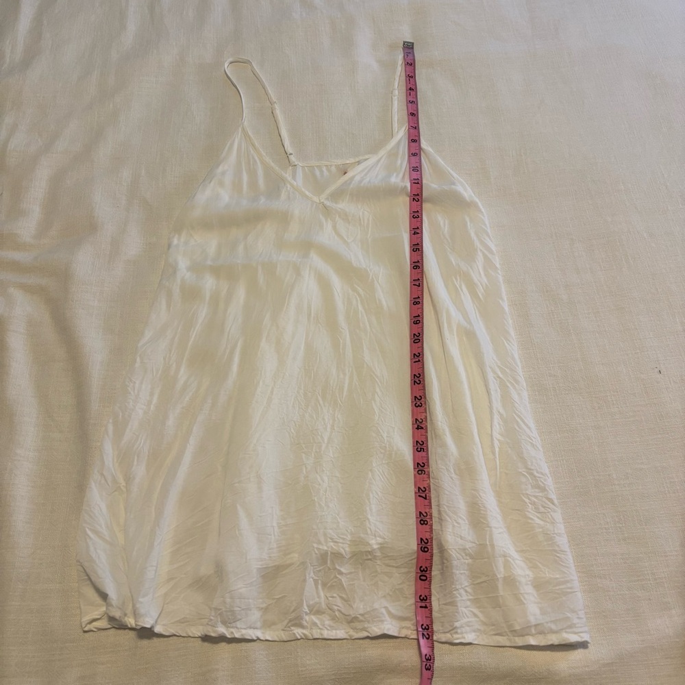 Free People White Lace-Trim V-Neck Mini Dress - Picture 12 of 14